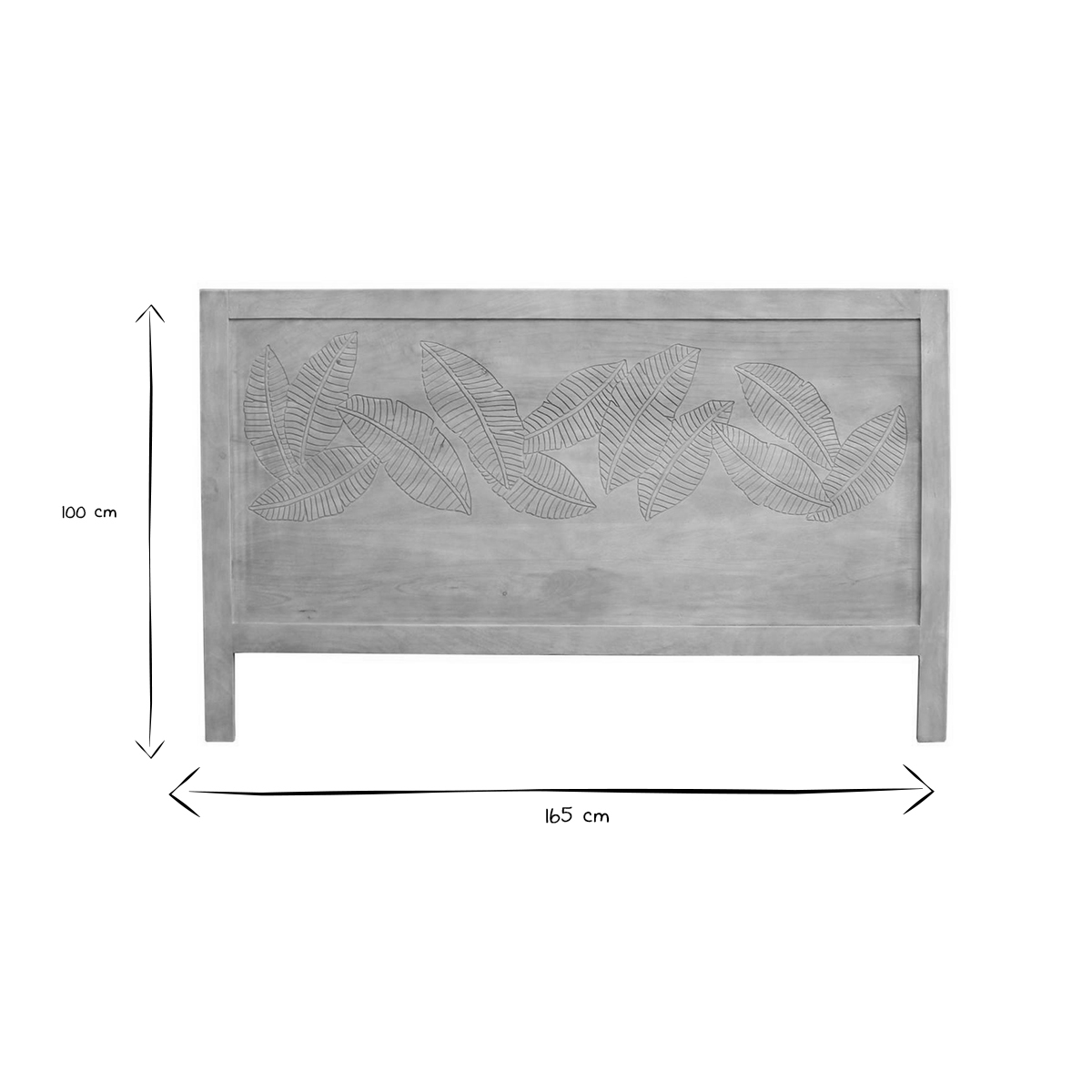 Tête de lit en bois manguier massif gravé L165 cm VIBES bois brut, MILIBOO