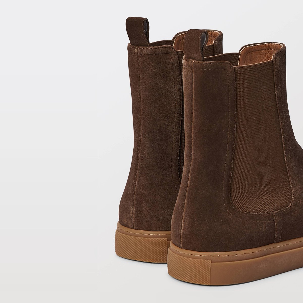 Bottines en cuir chocolat, MONOPRIX