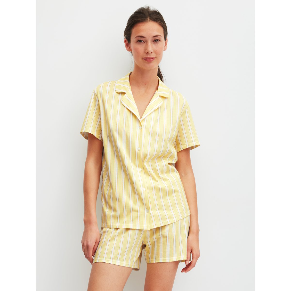 Chemise à manches courtes avec boutons manches courtes Coton FAVOURITES OCEAN cream gold, CALIDA