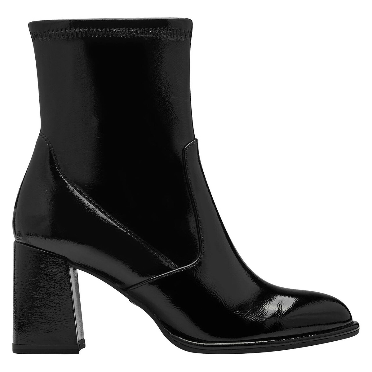 Bottines vernies à talons noir verni, TAMARIS
