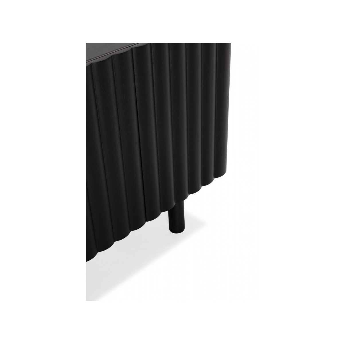 Buffet en bois massif 4 portes 160 cm, GABRIEL noir, BOBOCHIC