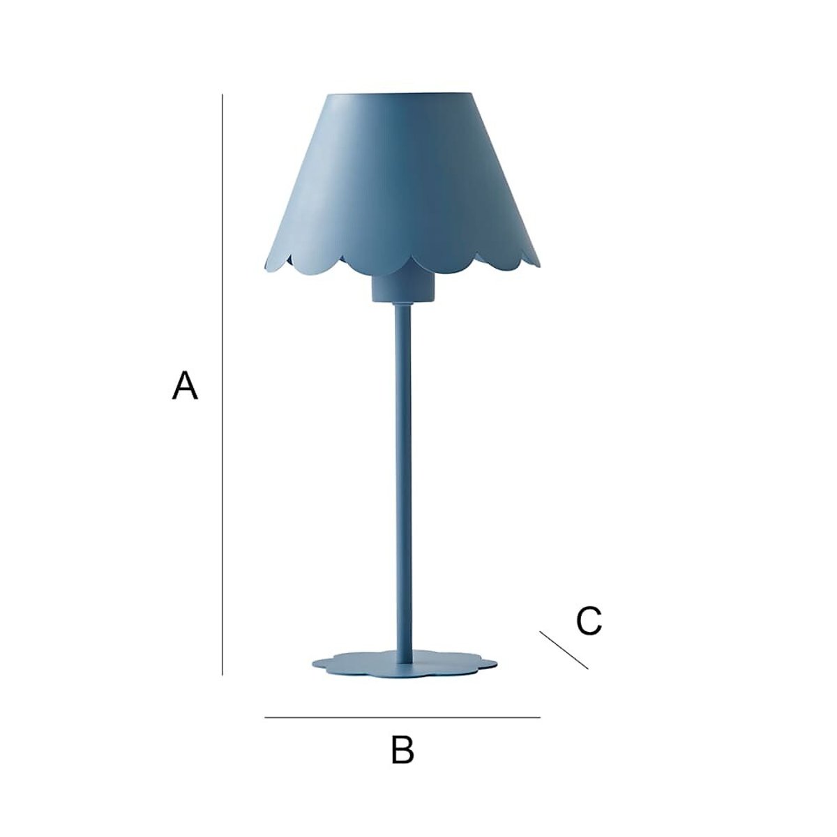 Hettie Rechargeable Metal Scallop Table Light blue, SO'HOME