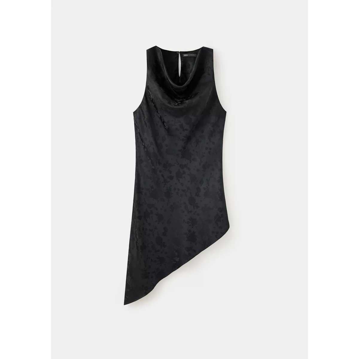 Top jacquard asymétrique noir, MANGO