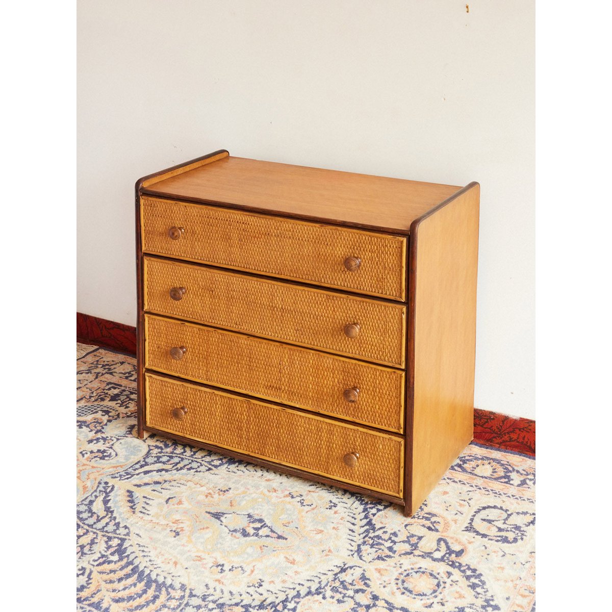 Commode en osier Garance N°776 - Bon état bois clair, DEBONGOUT