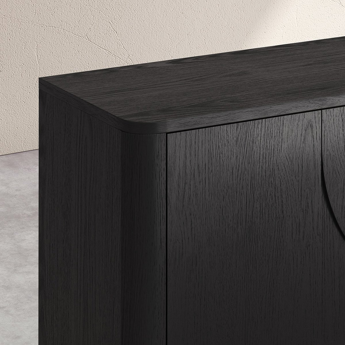 Buffet haut 2 portes en chêne MILORD noir, HABITAT