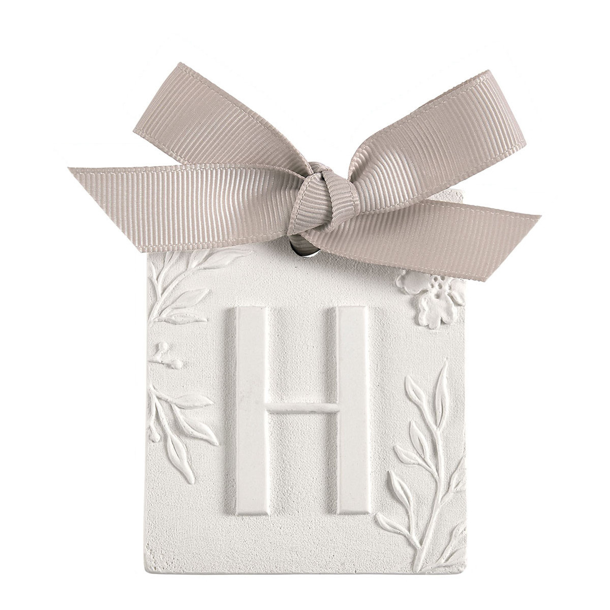 Décor parfumé lettre H - Voile de Lin blanc, MATHILDE M