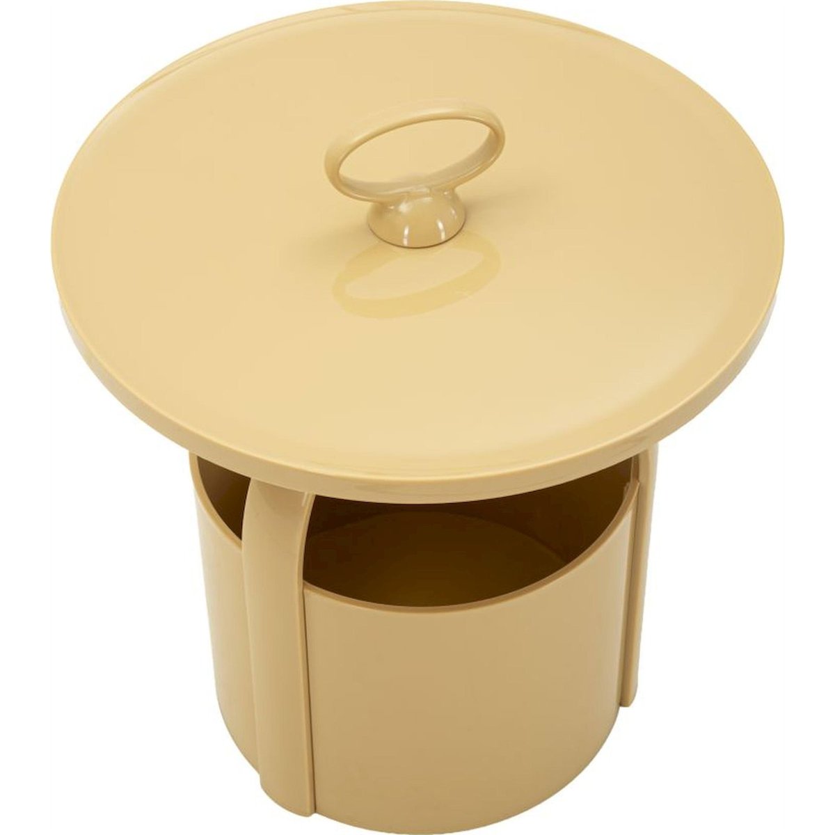 Table d'appoint ronde avec rangement MODERN crème, RECOLLECTION