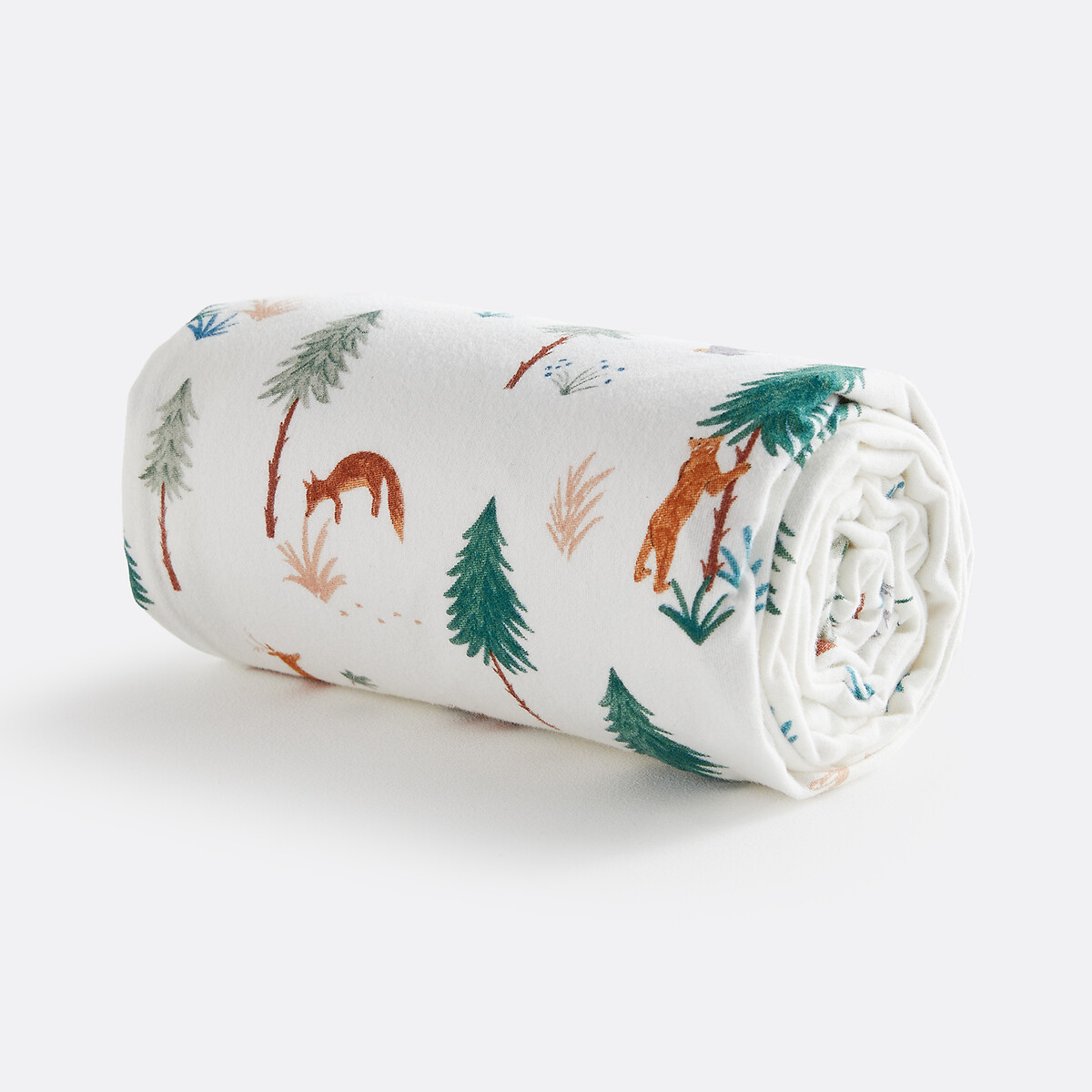 Sábana ajustable para cama infantil, de franela, altura 25 cm, estampado de animales, GRIZZLY crudo, LA REDOUTE INTERIEURS