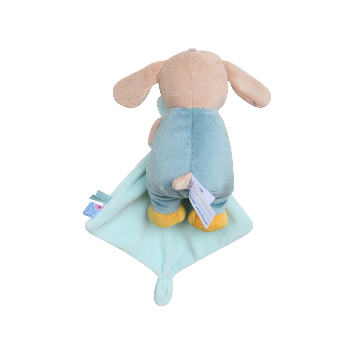 Doudou mouchoir chien velours doux vert, SUCRE D'ORGE