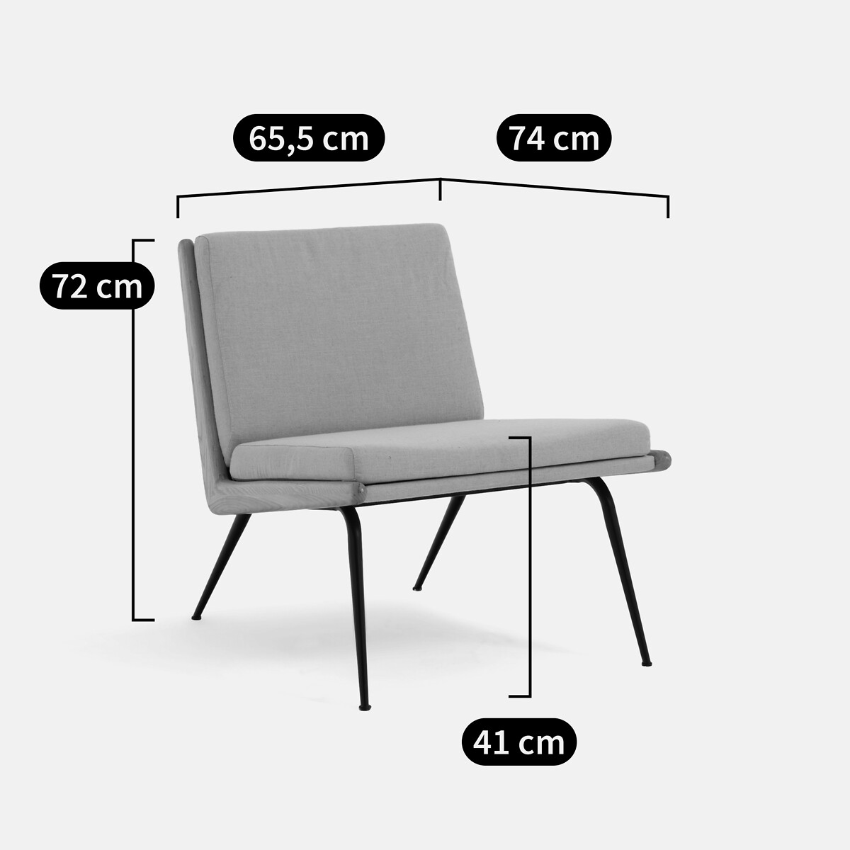 Fauteuil vintage, Daho lin naturel, LA REDOUTE INTERIEURS