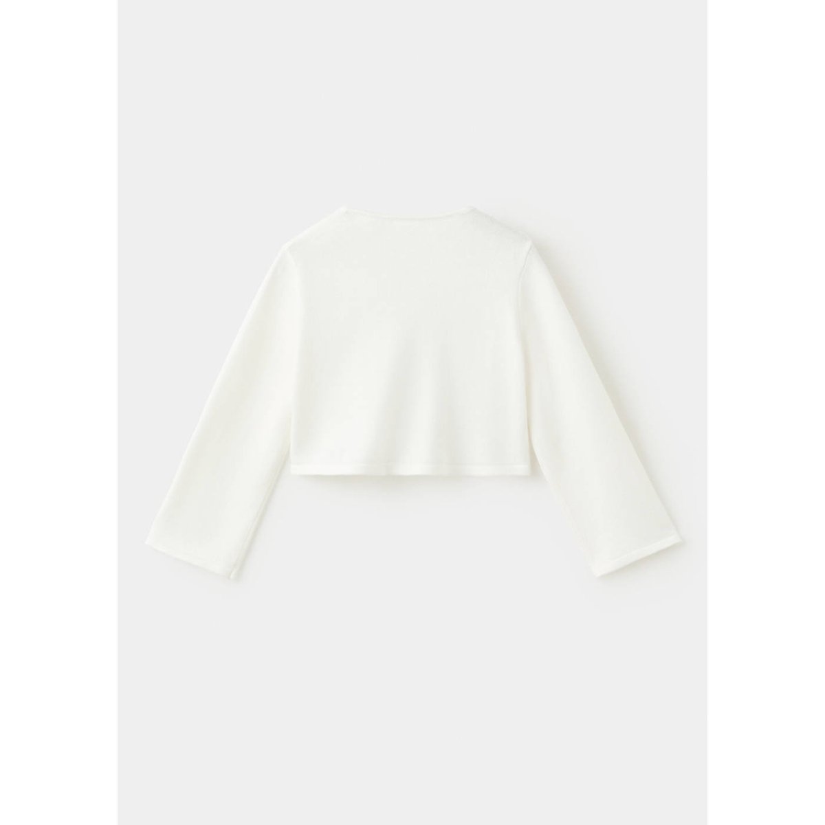 Cardigan maille détails ajourés blanc cassé, MANGO BABY