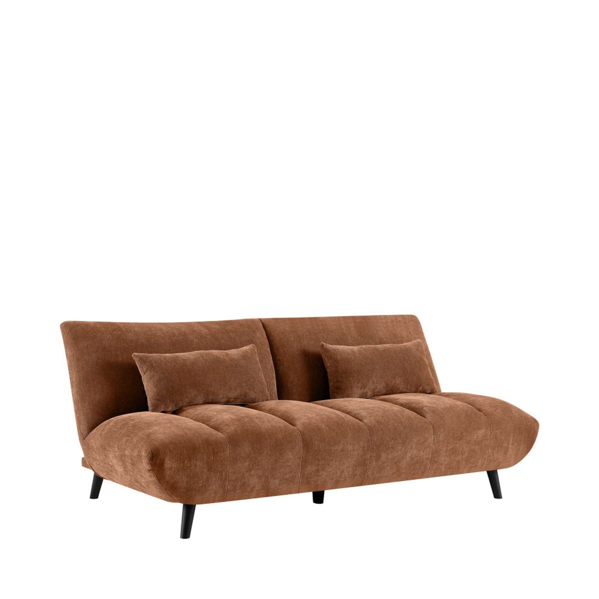 Canapé convertible 3 places en tissu chenille- PECO rouille, DRAWER