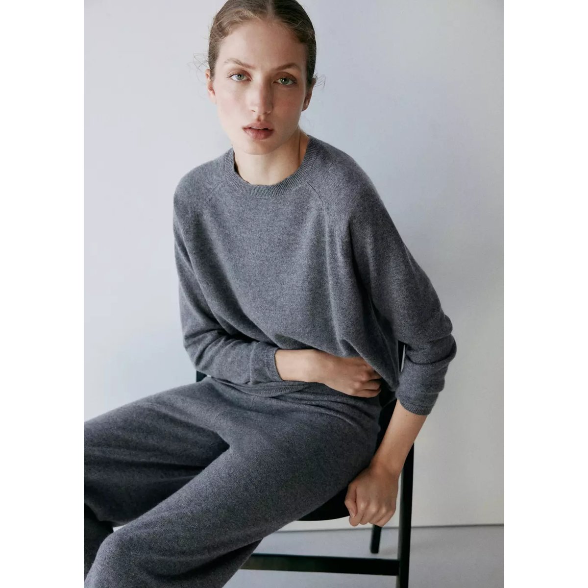 Pull-over 100 % cachemire gris, MANGO