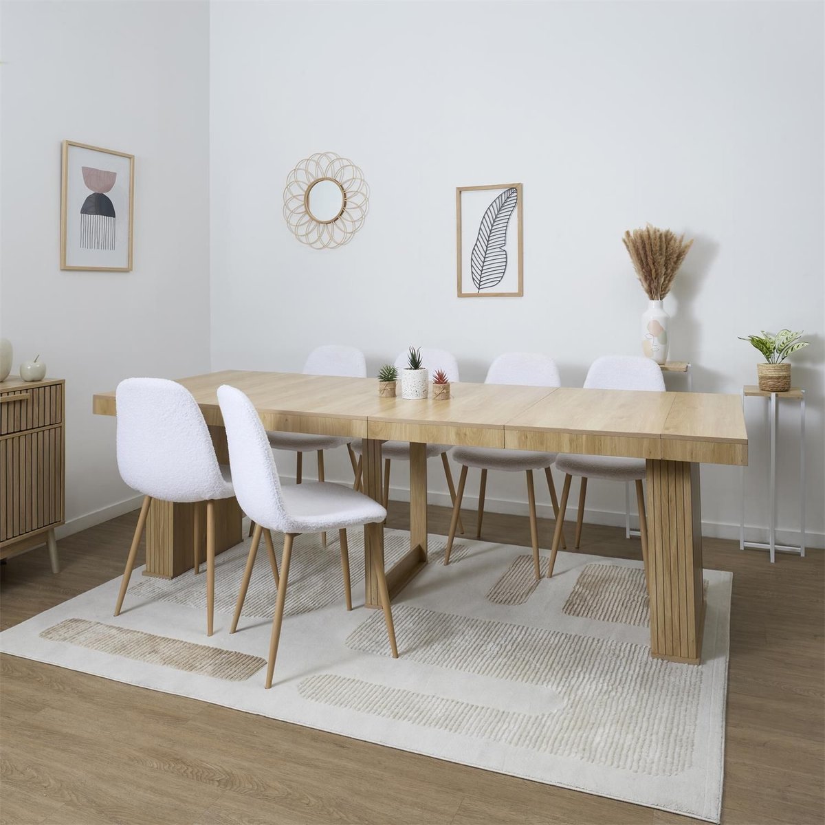 Console table extensible 2 à 10 places SAULK beige, THE HOME DECO FACTORY