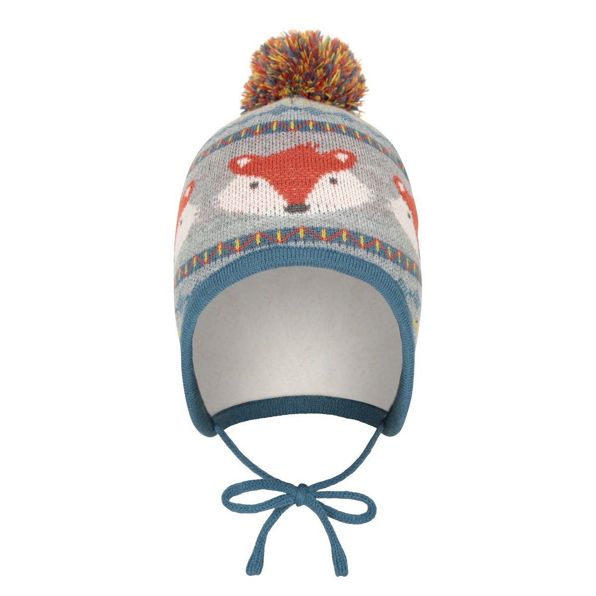 Bonnet cache-oreilles gris / bleu / orange, MOUNTAIN WAREHOUSE