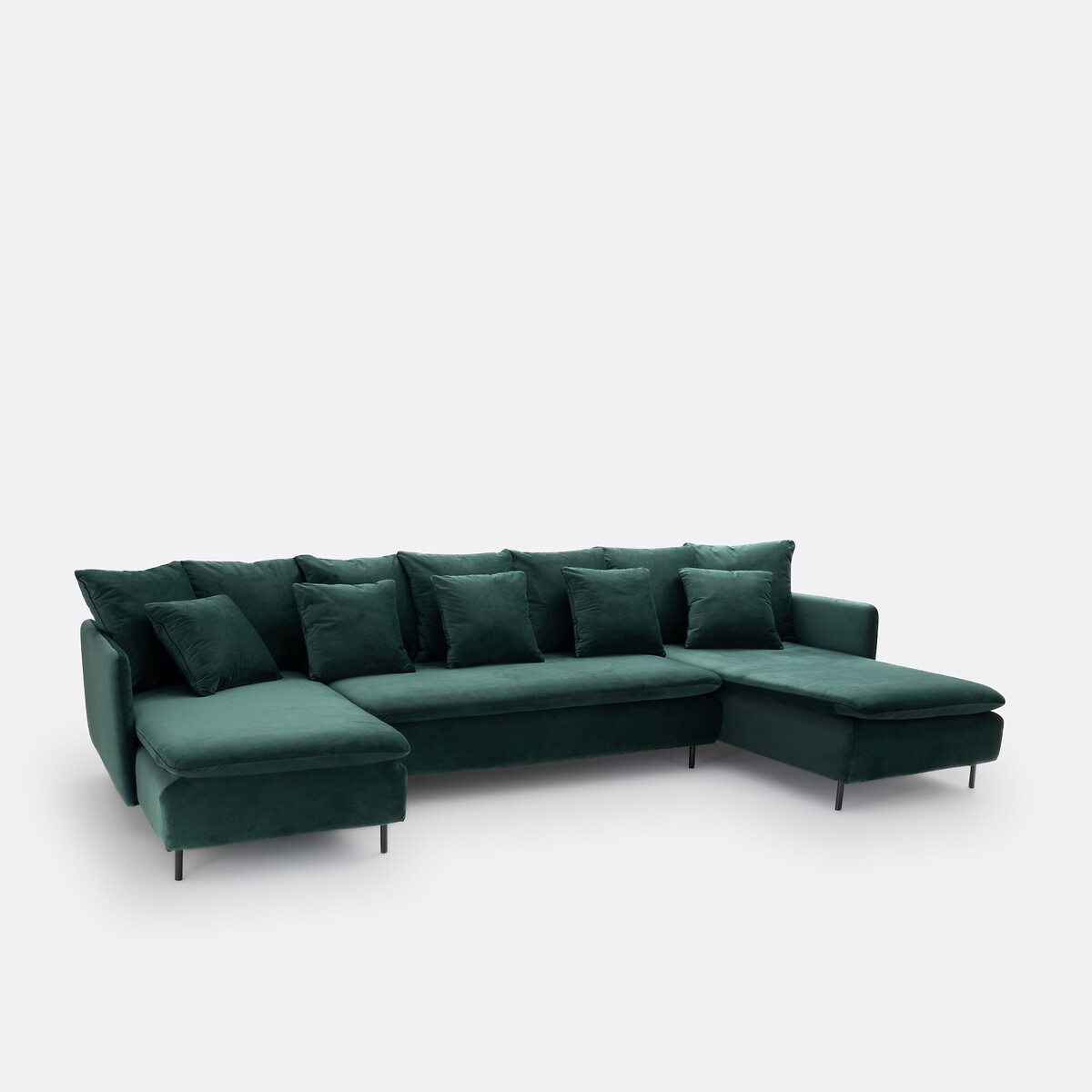 Méridienne modulable, en velours, profondeur 179 cm, IVETE vert forêt, LA REDOUTE INTERIEURS
