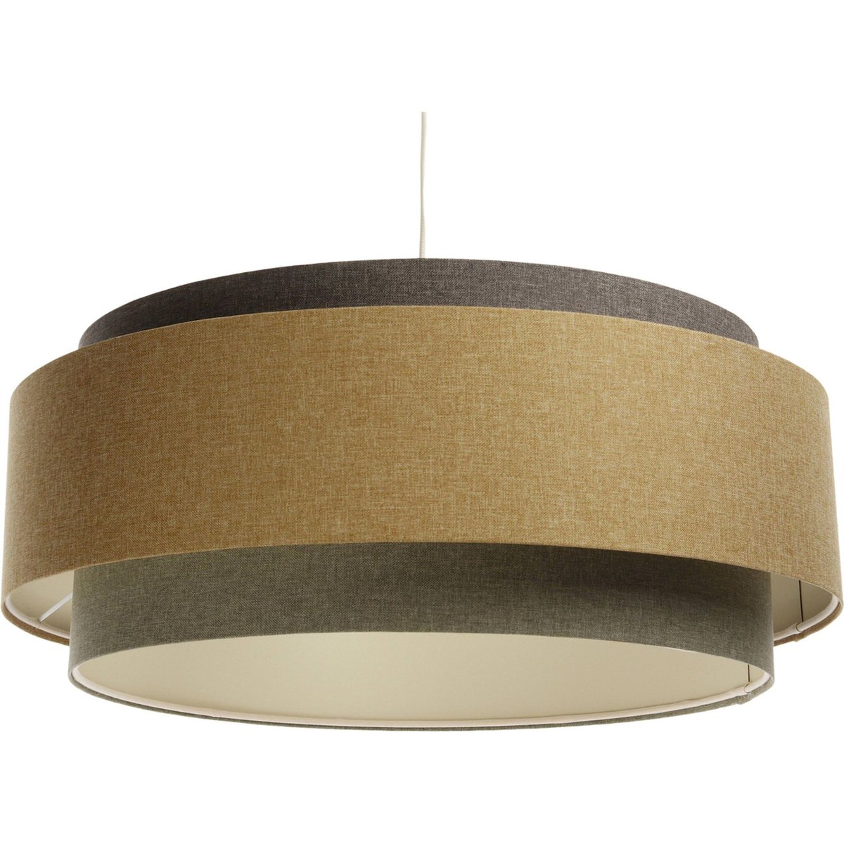 Suspension en tissu ronde, BOHO ELEGANT beige crème texturé, BPS KONCEPT