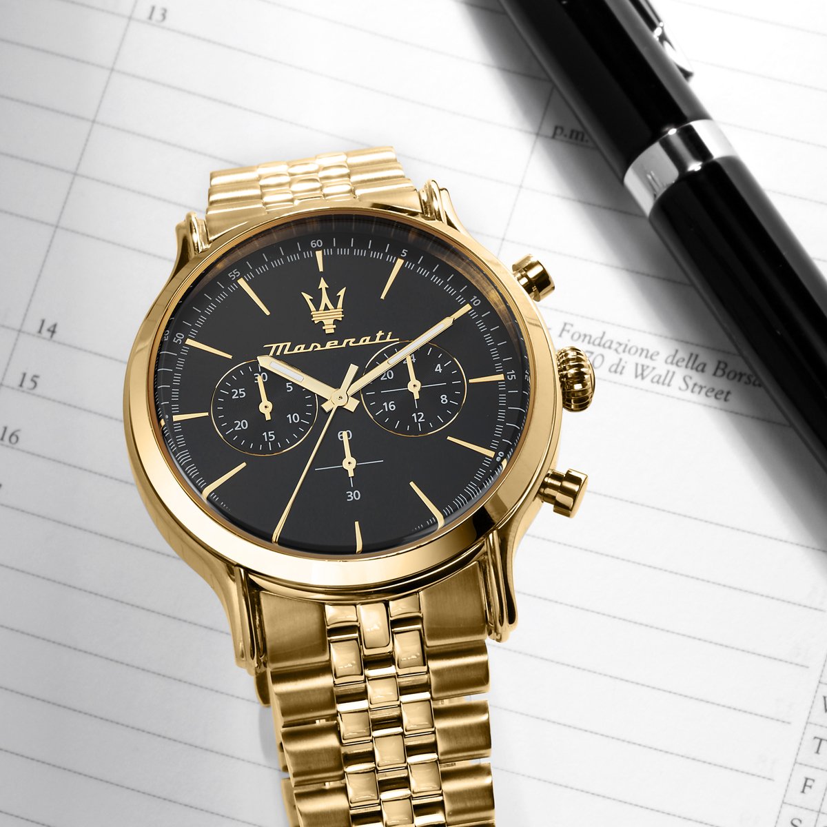 Montre Analogique EPOCA doré noir doré, MASERATI