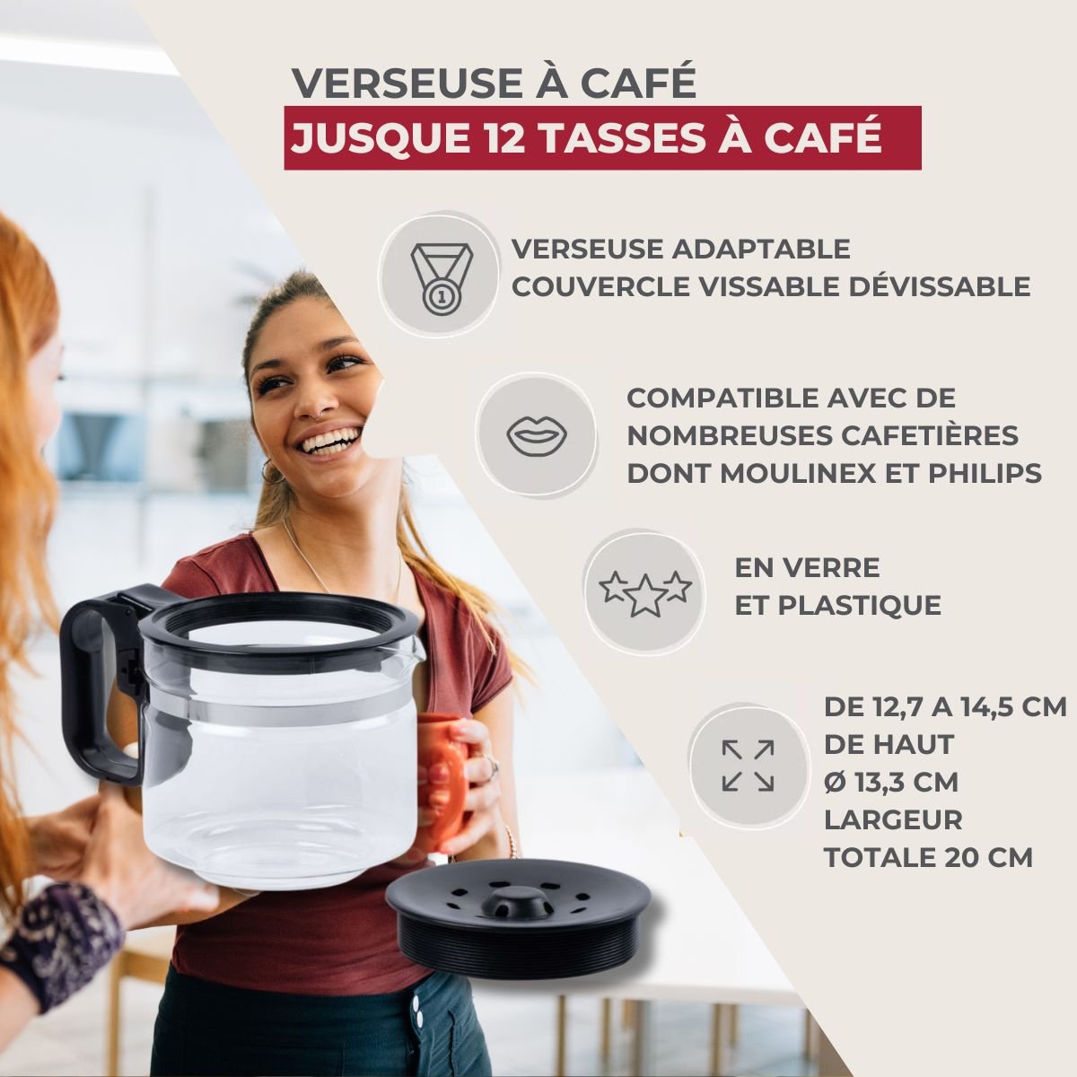 Verseuse universelle pour cafetière American Tradition transparent, FACKELMANN