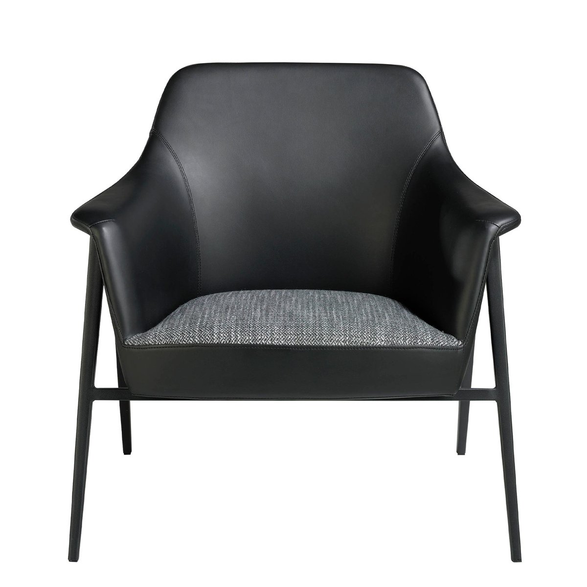 Fauteuil en tissu et similicuir noir | gris, ANGEL CERDA