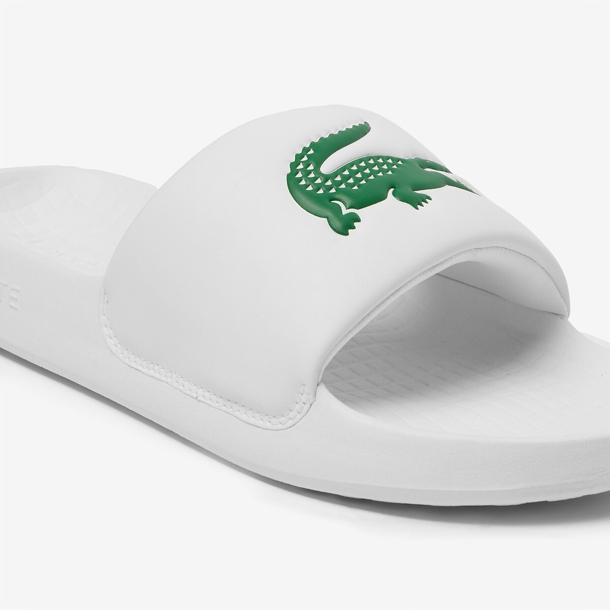Claquettes Serve Slide Croco 1.0 blanc, LACOSTE