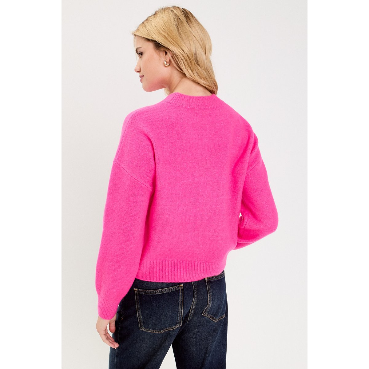 Pull col rond rose, CACHE CACHE