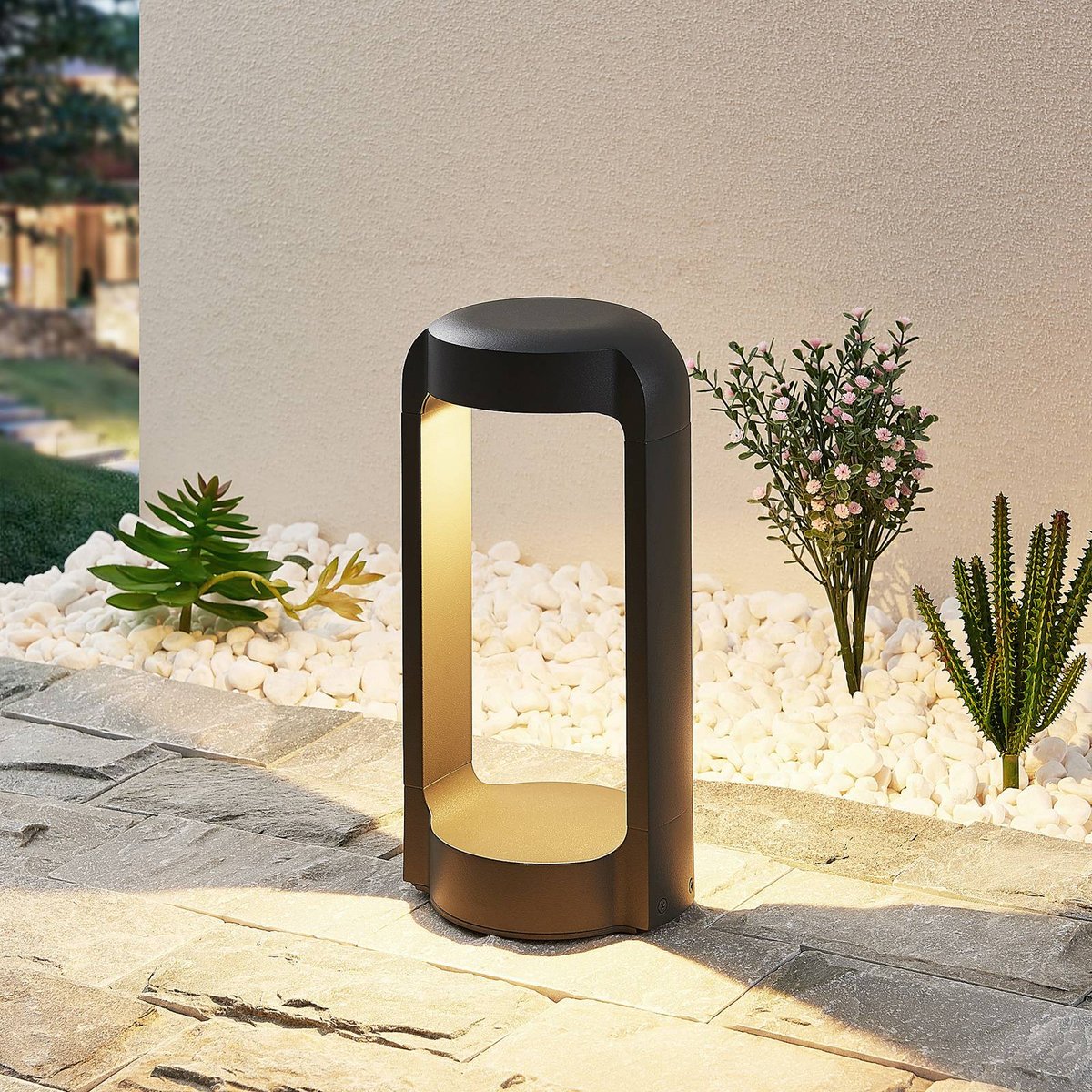 Luminaire extérieur en aluminium moderneLED anthracite, LUCANDE