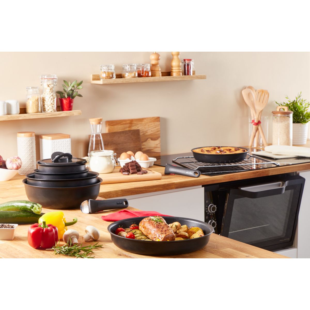 Casserole Ingenio Eco Resist 18 cm noir, TEFAL
