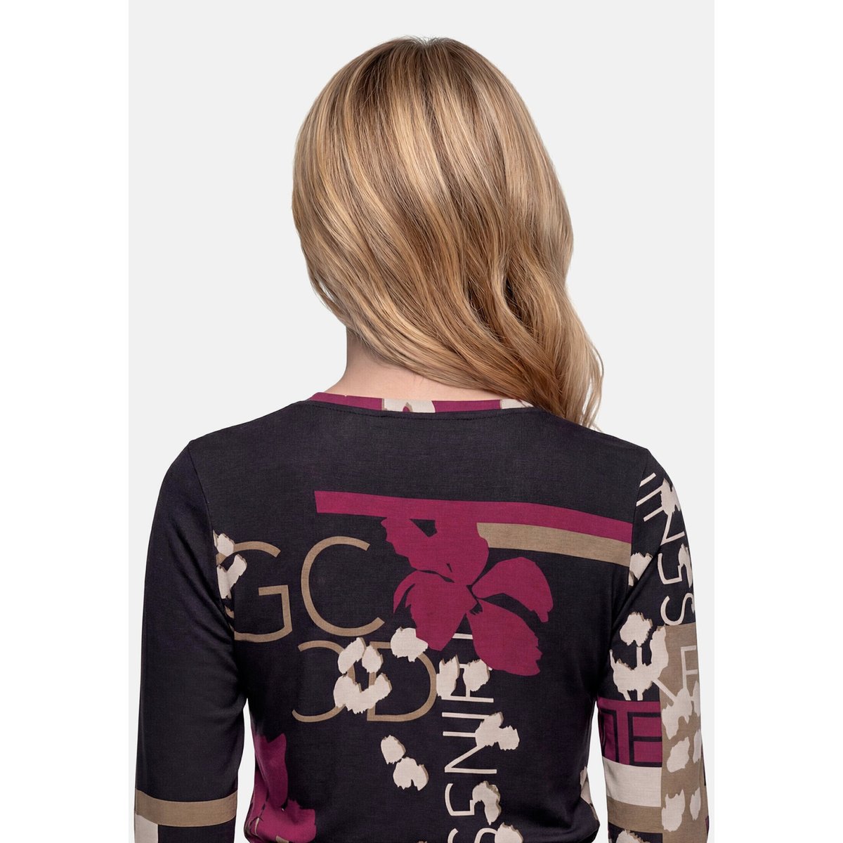 T-shirt basique à encolure ronde black/dark red, BETTY BARCLAY