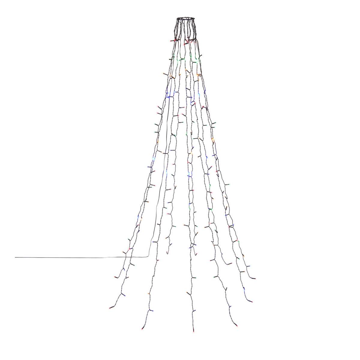 Robe lumineuse d'extérieur 165 cm 170 LED multicolore fil vert 13 fonctions sur secteur multicolore, FEERIC LIGHTS & CHRISTMAS