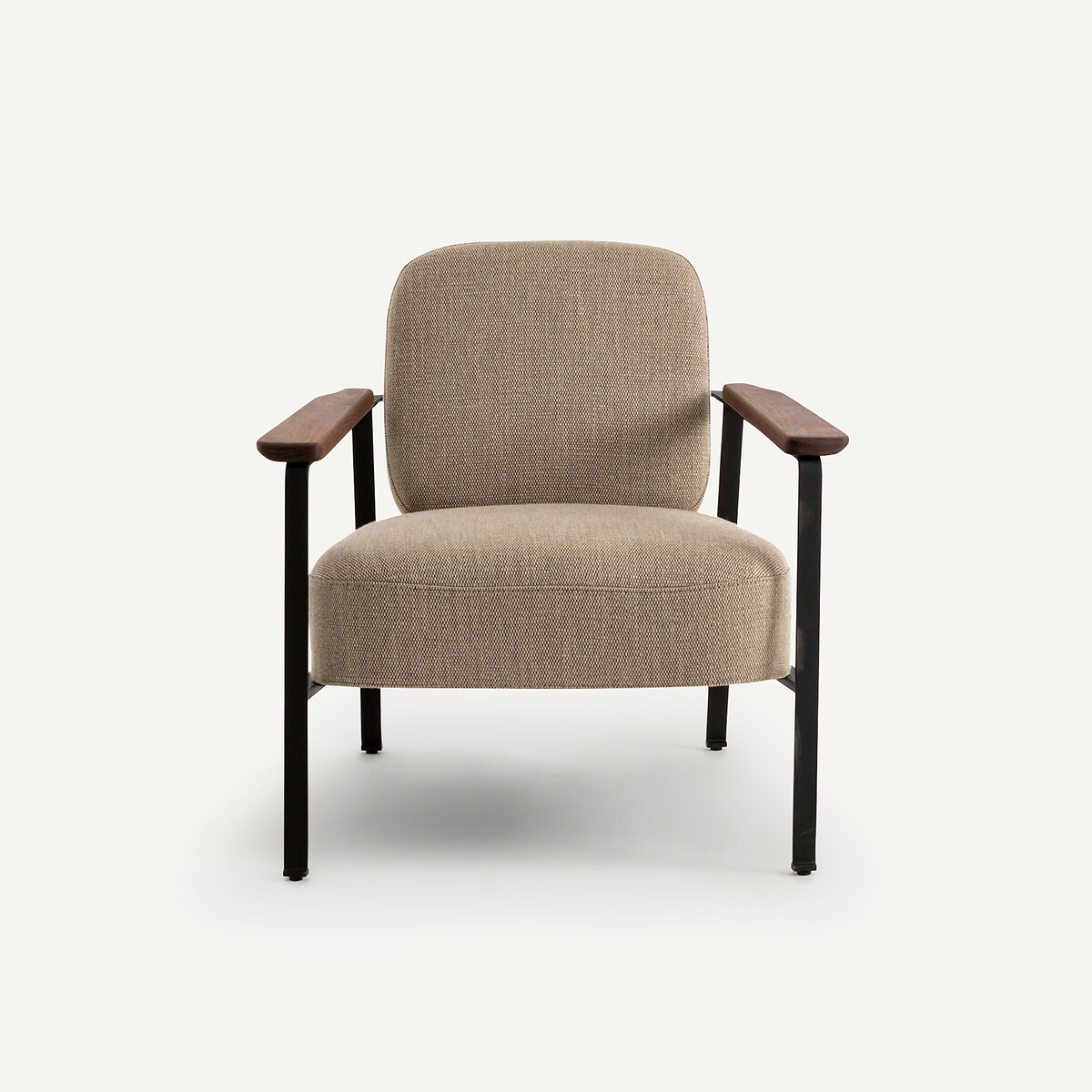 Stalen metalen fauteuil met stof van viscose en linnen, Abraxas touwbeige, AM.PM