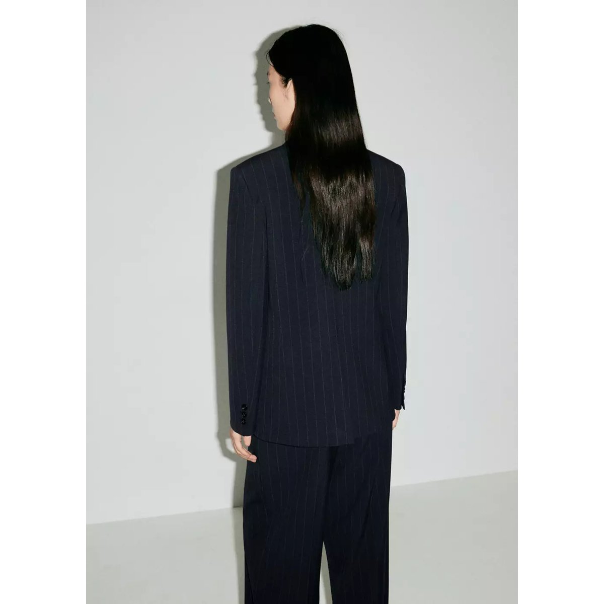 Blazer costume croisé bleu marine, MANGO