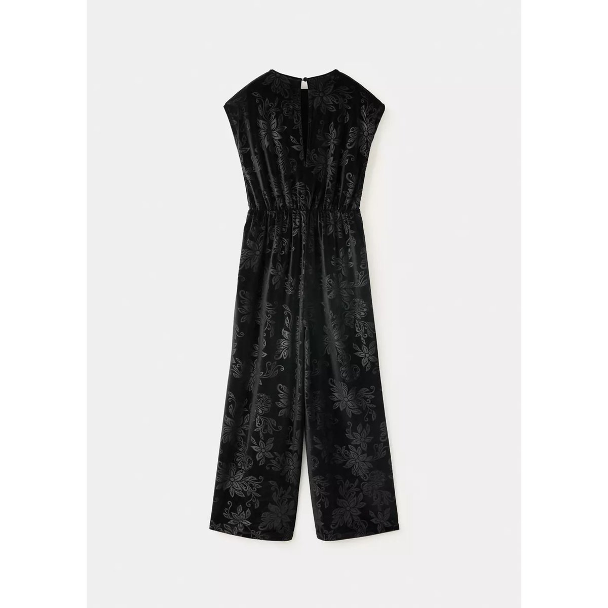 Combinaison velours à fleurs noir, MANGO KIDS