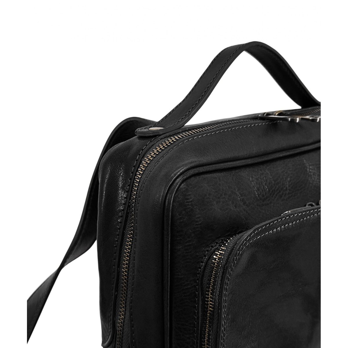 Sac à dos en cuir lisse OSLO noir, OH MY BAG