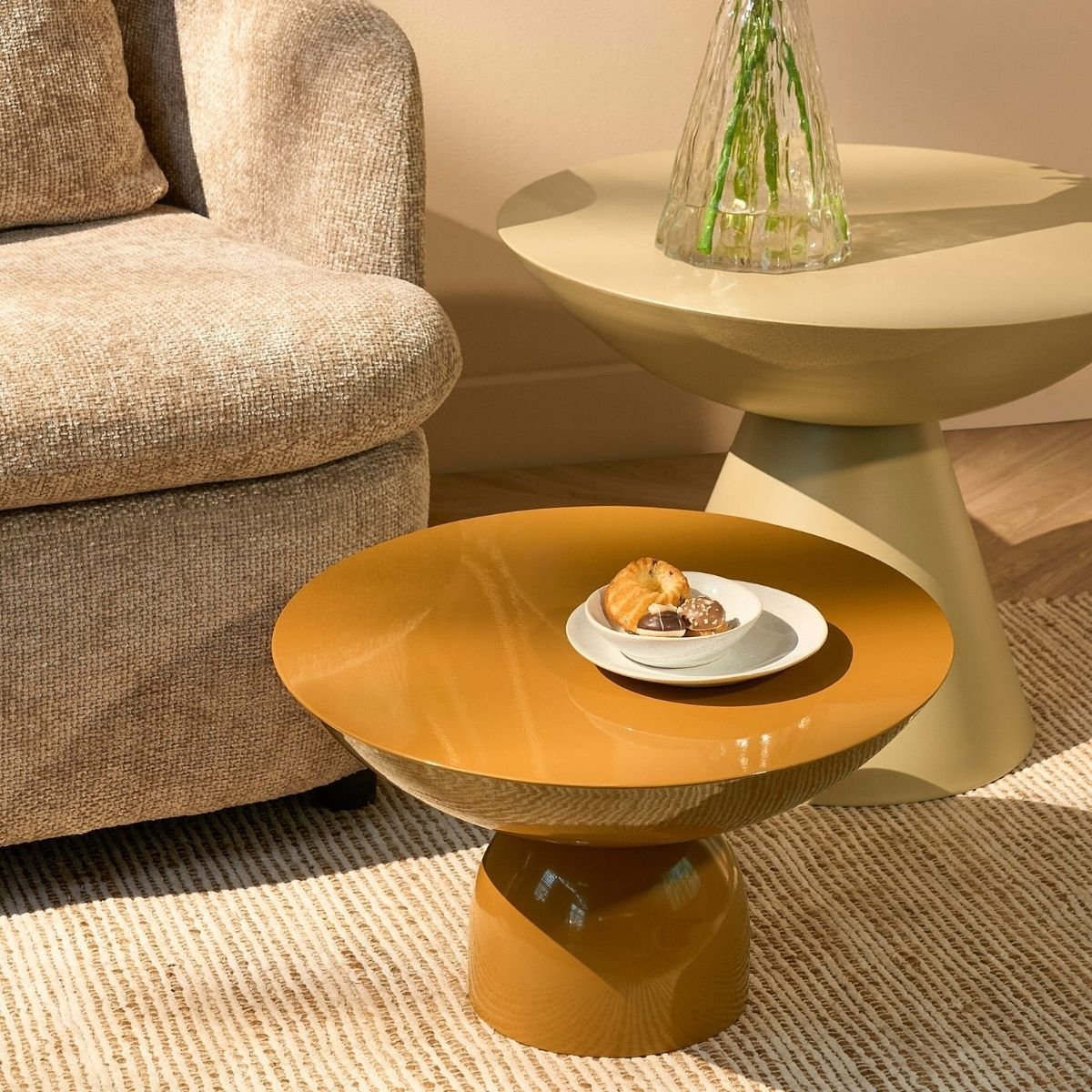 Table d'appoint H28 cm CELISE brun, MICA DECORATIONS