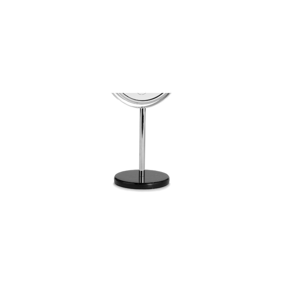 Miroir Grossissant x5 en Métal Chromé et Base ronde en Marbre Noir noir, WADIGA