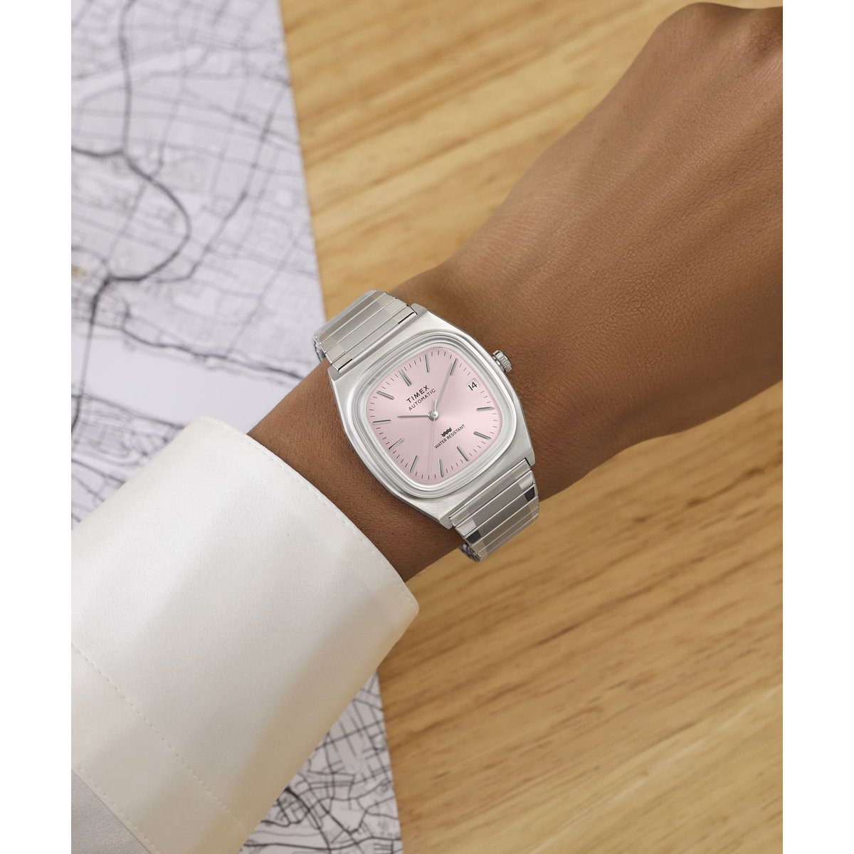 Montre Analogique  E LINE argenté rose argenté, TIMEX
