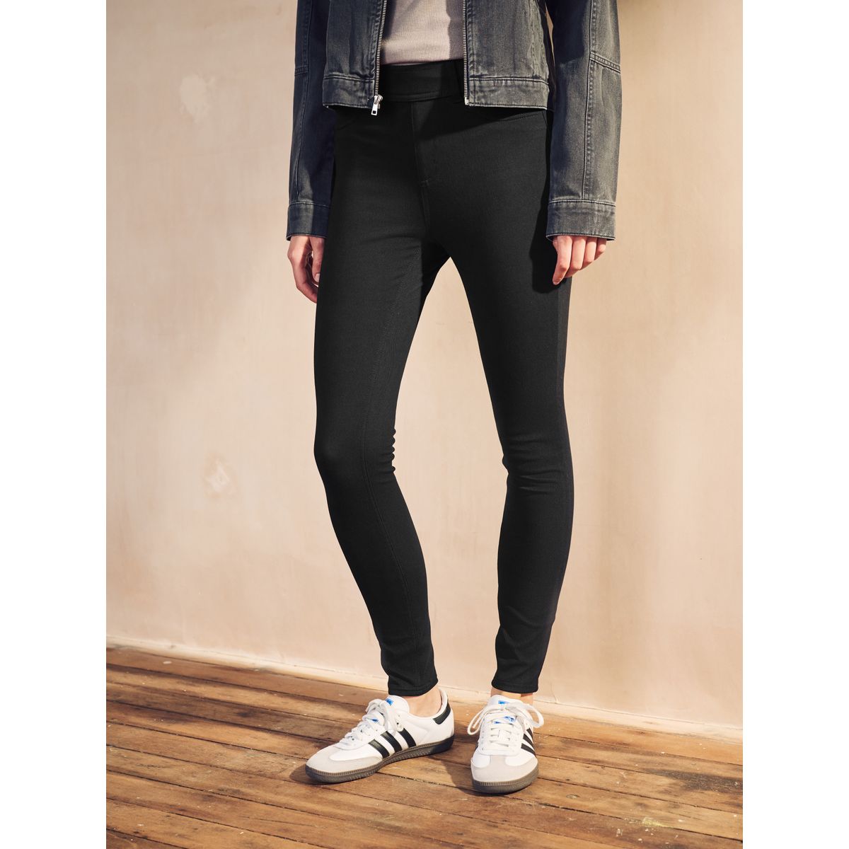 Legging en denim de jersey noir, NEXT