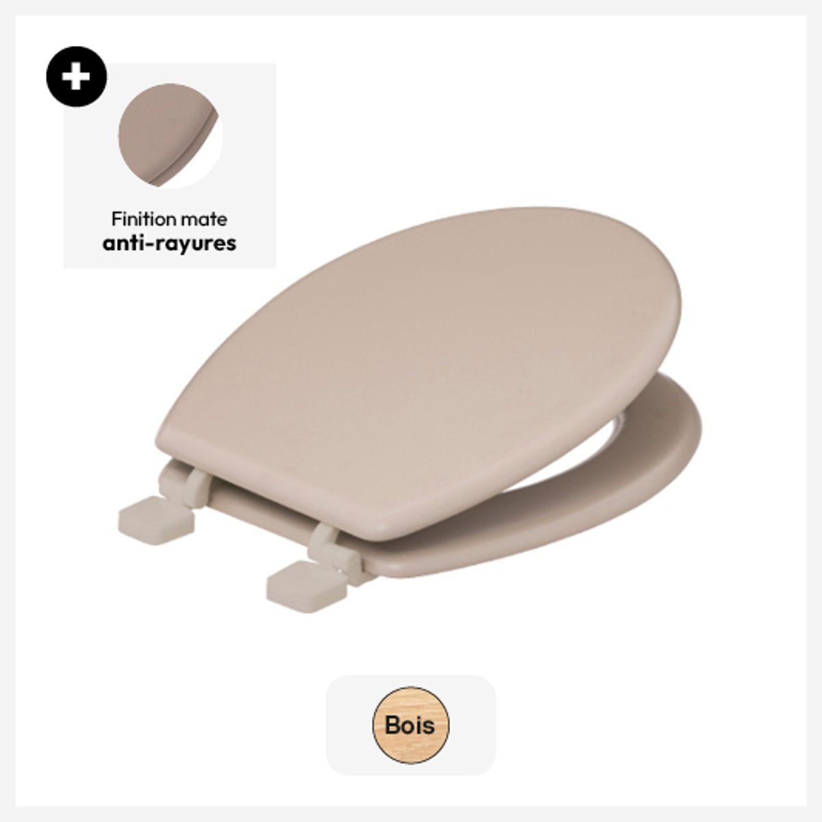 Abattant WC en bois beige lin, 5FIVE SIMPLY SMART