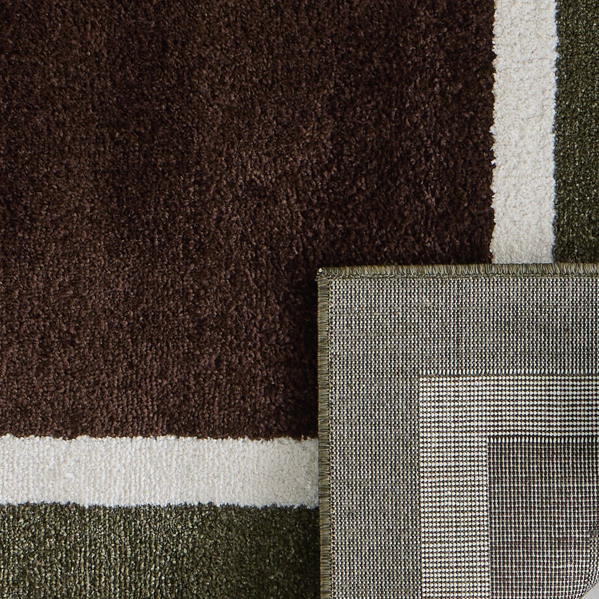 Tapis intérieur graphique rayé SANTAL marron, NAZAR RUGS