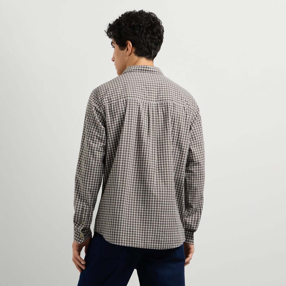 Chemise Coupe Regular À Carreaux En Popeline vert armée lavé, PEPE JEANS