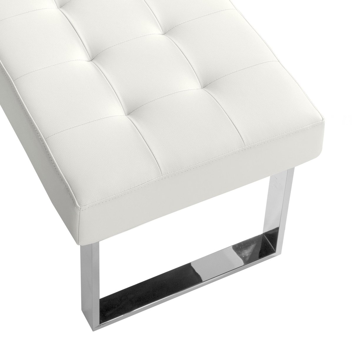Banc en similicuir blanc blanc | acier, ANGEL CERDA