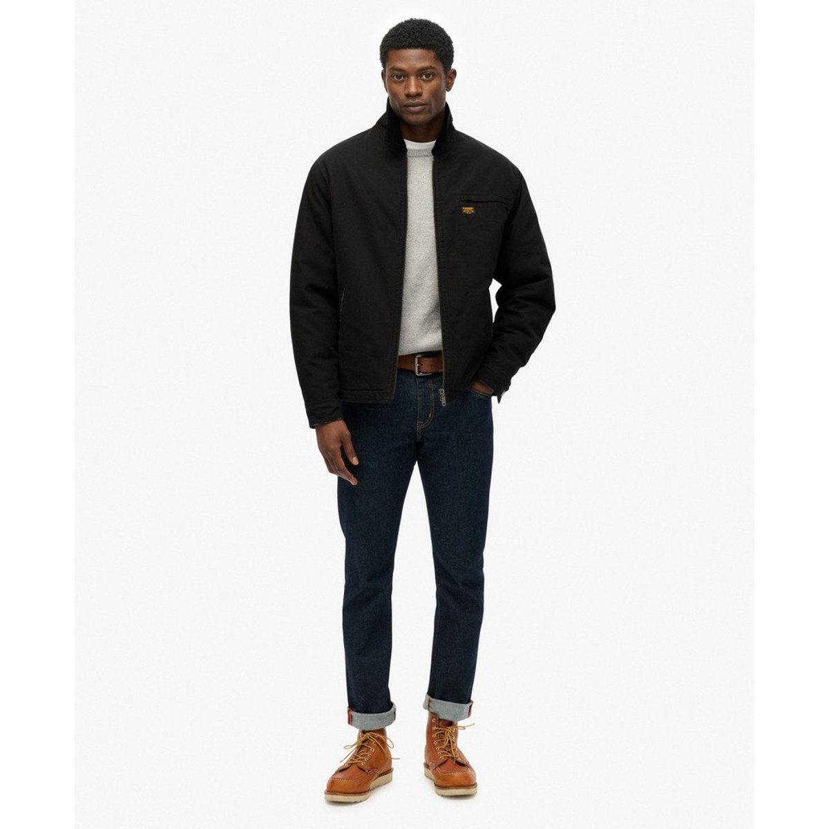 Veste Barn en Toile de Coton noir de jais, SUPERDRY