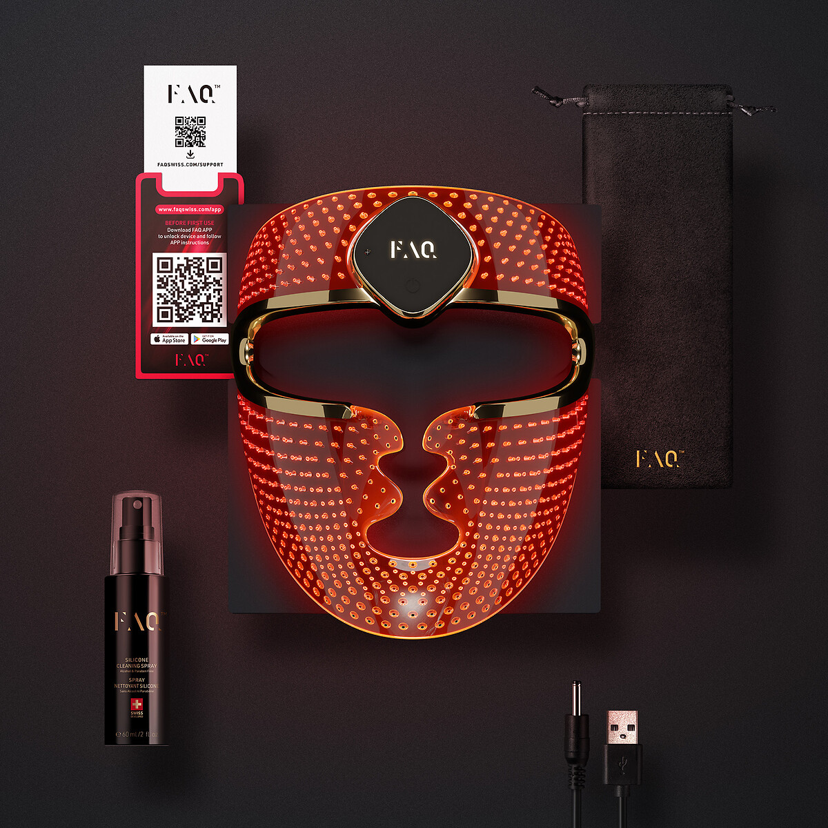 Masque LED facial FAQ 202 transparent, FOREO