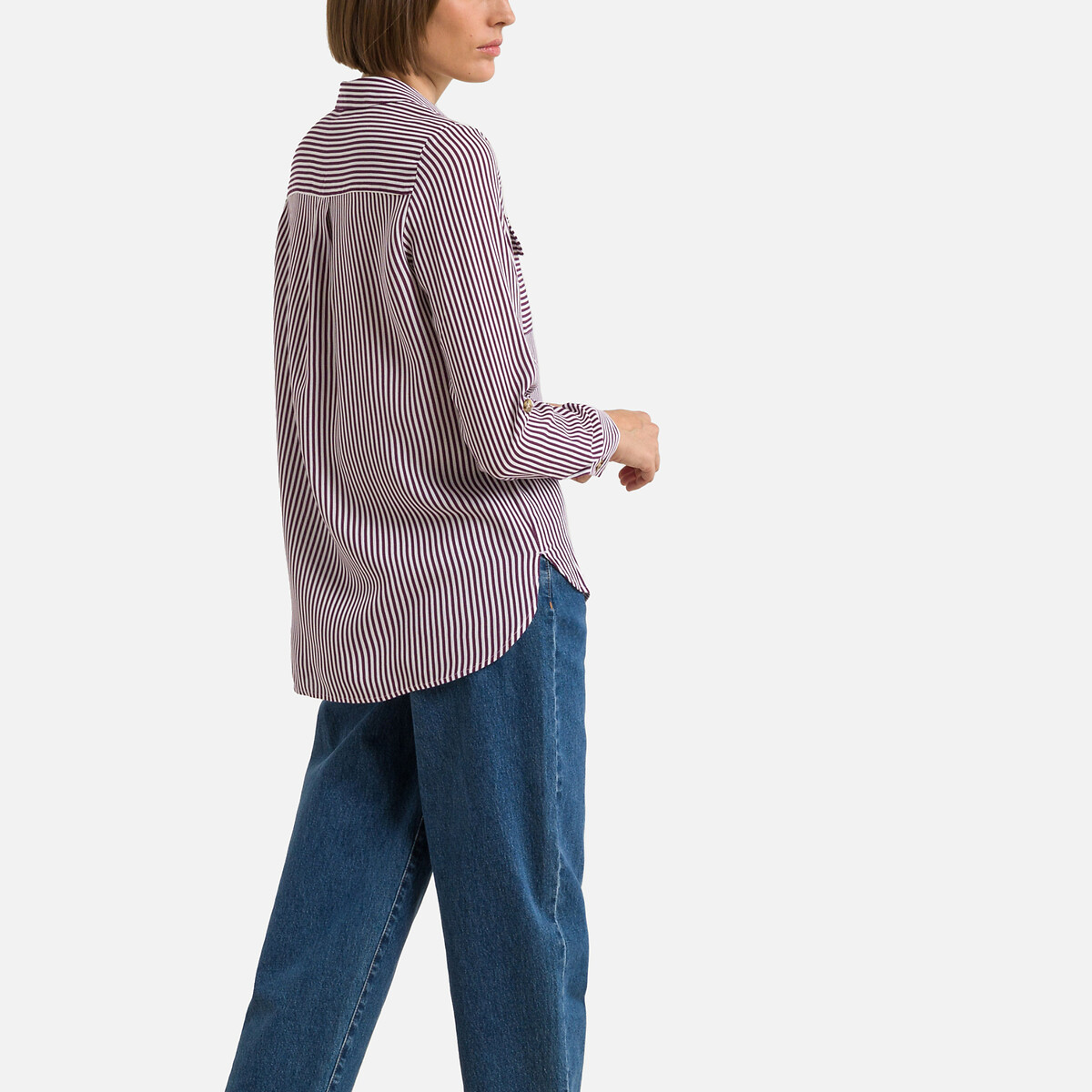 Camisa fluida branco/bordeaux , VERO MODA