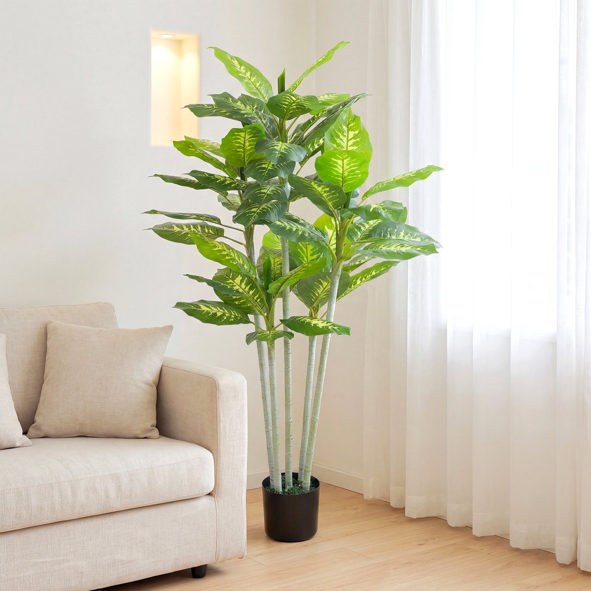 Plante artificielle calathea vert, HOMCOM