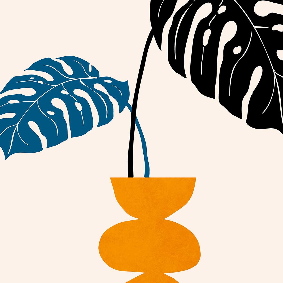 Tableau graphique plante en pot tableau alu dibond, HEXOA