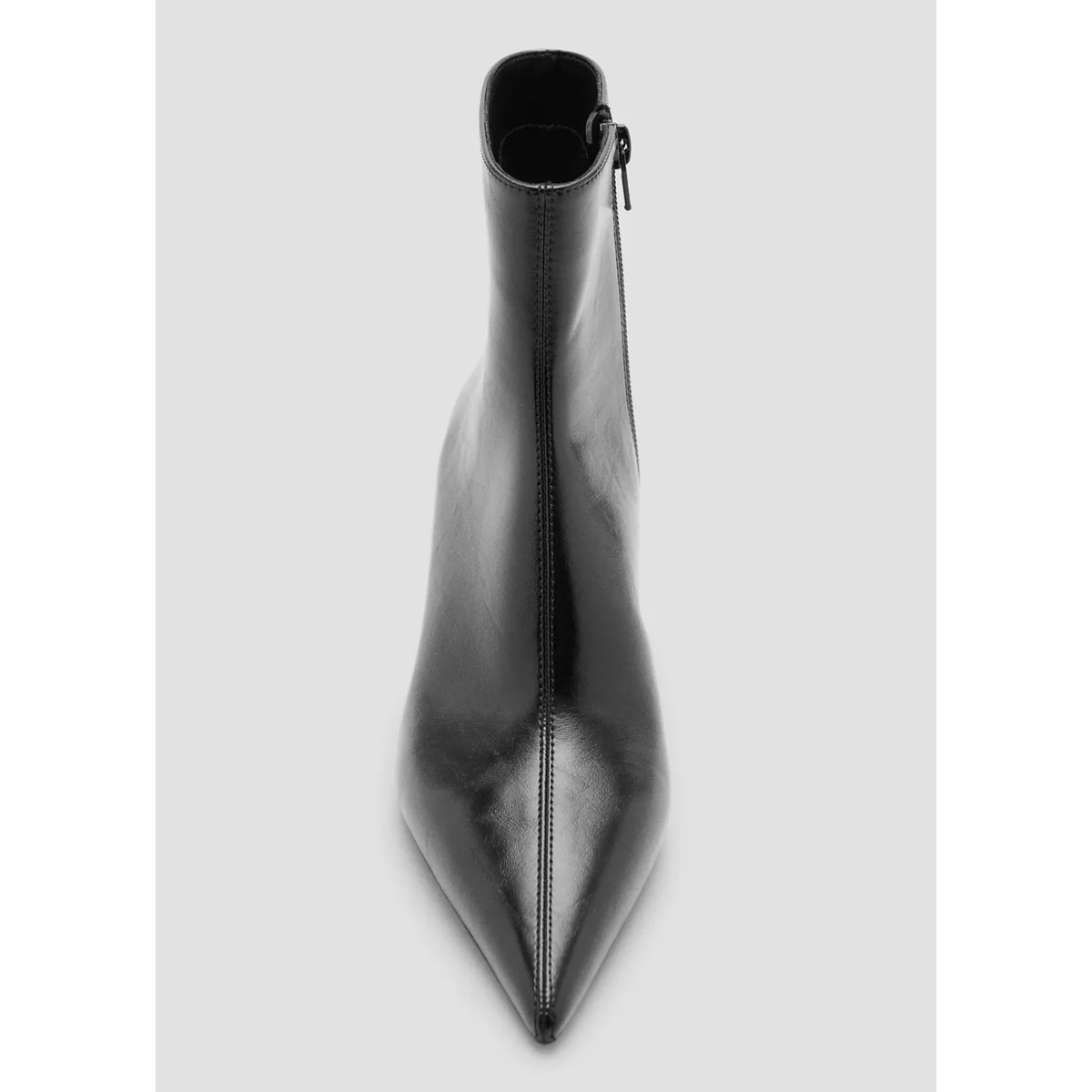 Bottines kitten heel pointues noir, MANGO