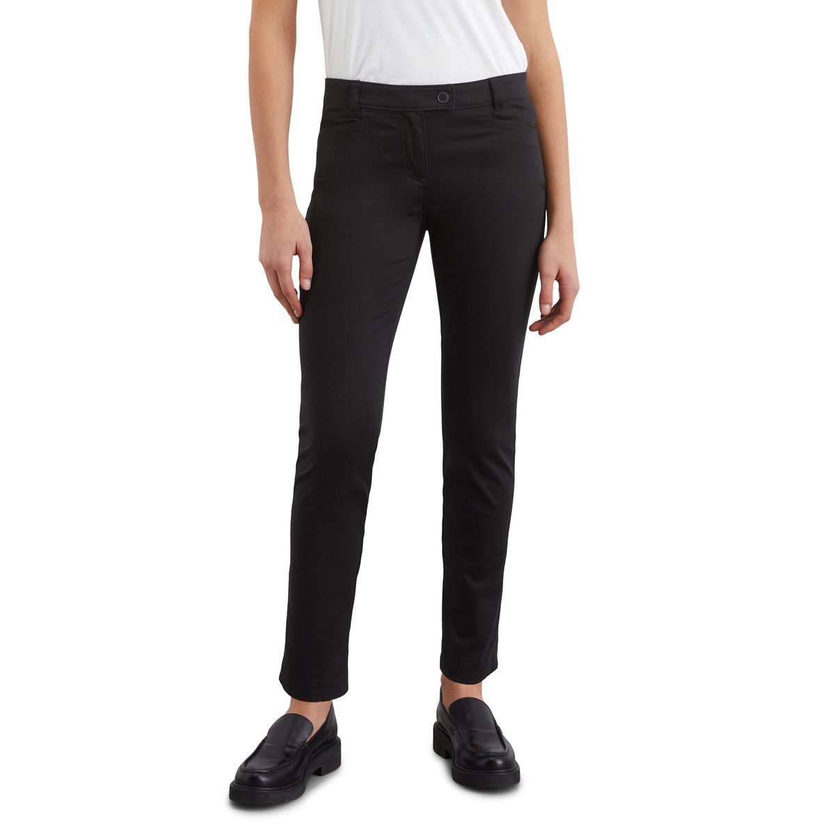 Pantalon modèle Laxå slim en Smooth Sateen Stretch noir, MARC O'POLO