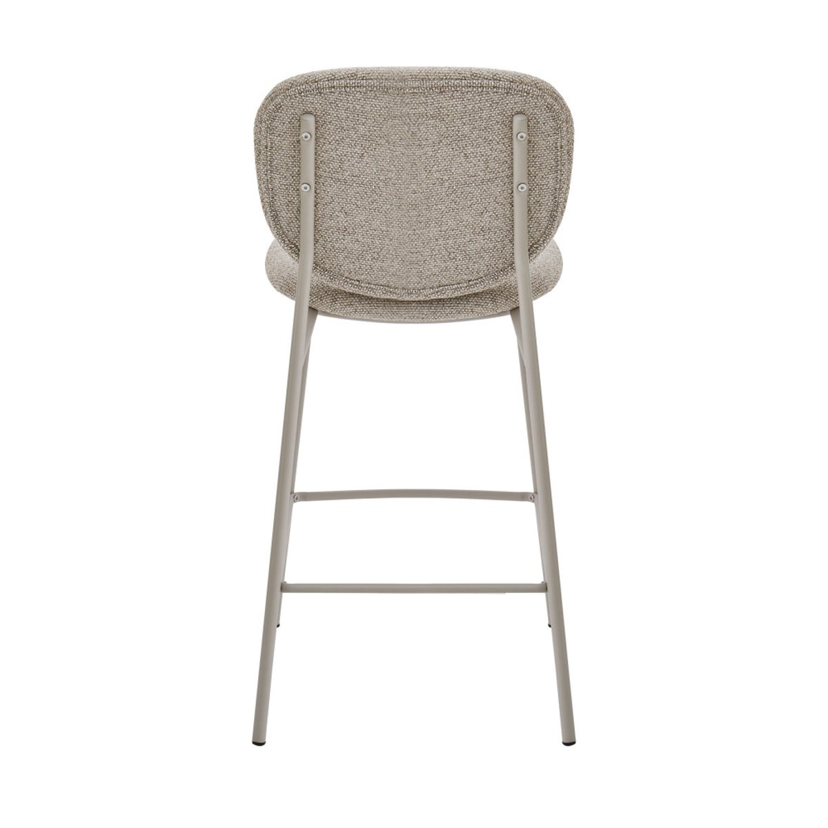 Lot de 2 tabourets de bar en tissu pieds beiges H65cm- DALBY marron chiné, DRAWER
